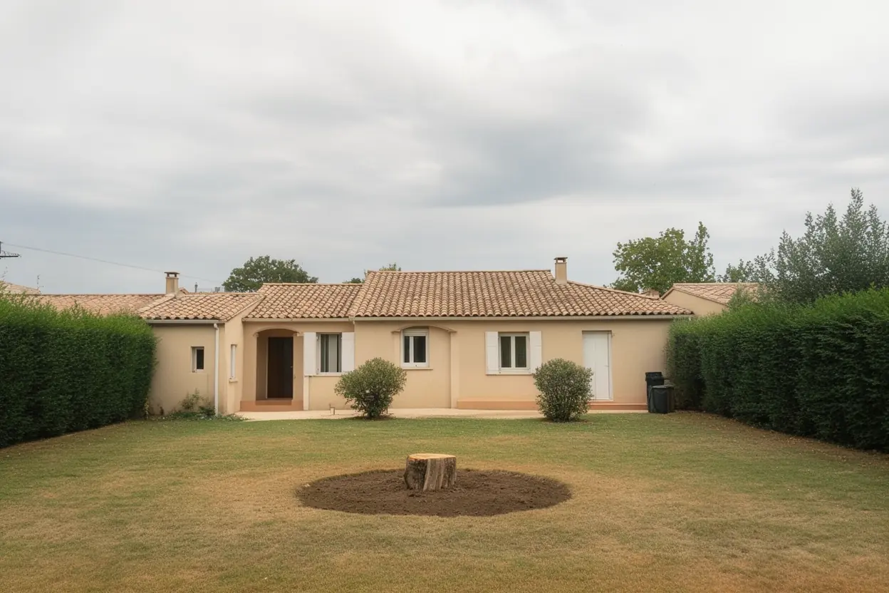 Espace dégagé après abattage à Avignon