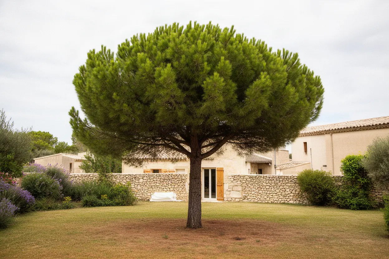 Pin incliné avant démontage à Saint-Rémy-de-Provence