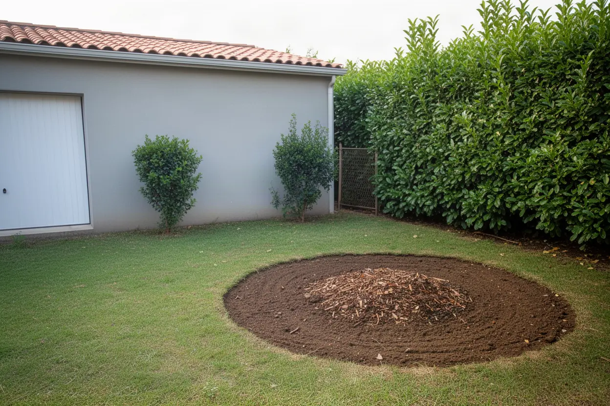 Jardin dégagé après dessouchage au Pontet