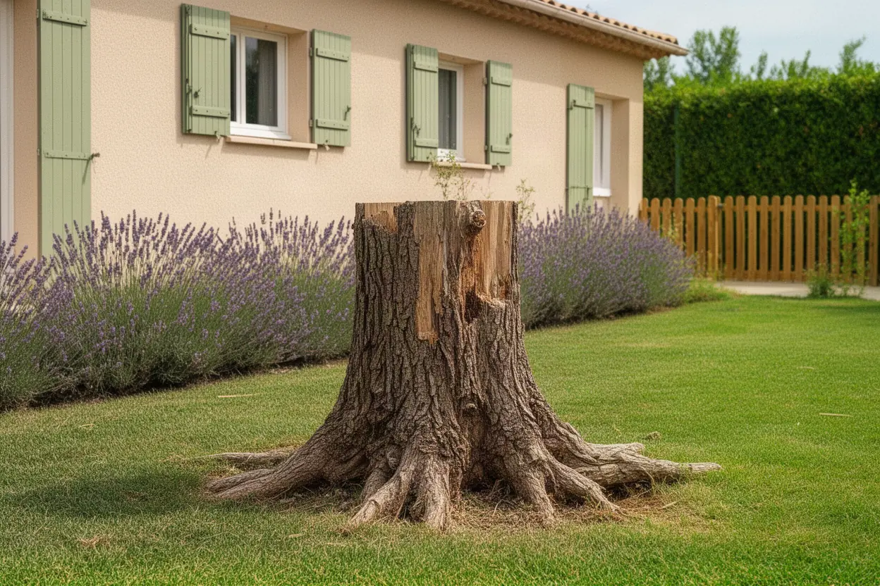 Terrain nettoyé après rognage à Sorgues avant intervention