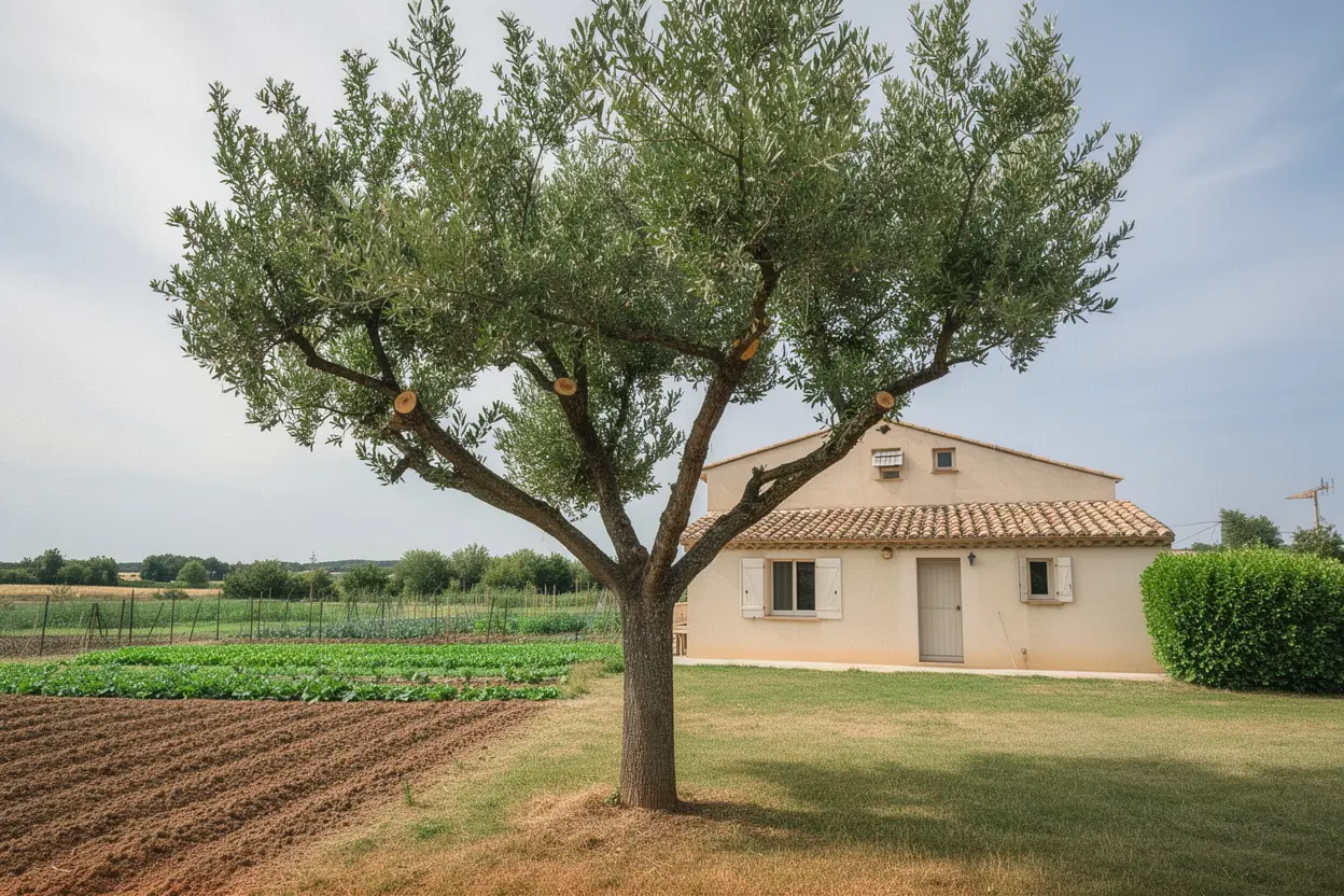 Arbre élagué après retrait du bois mort à Velleron