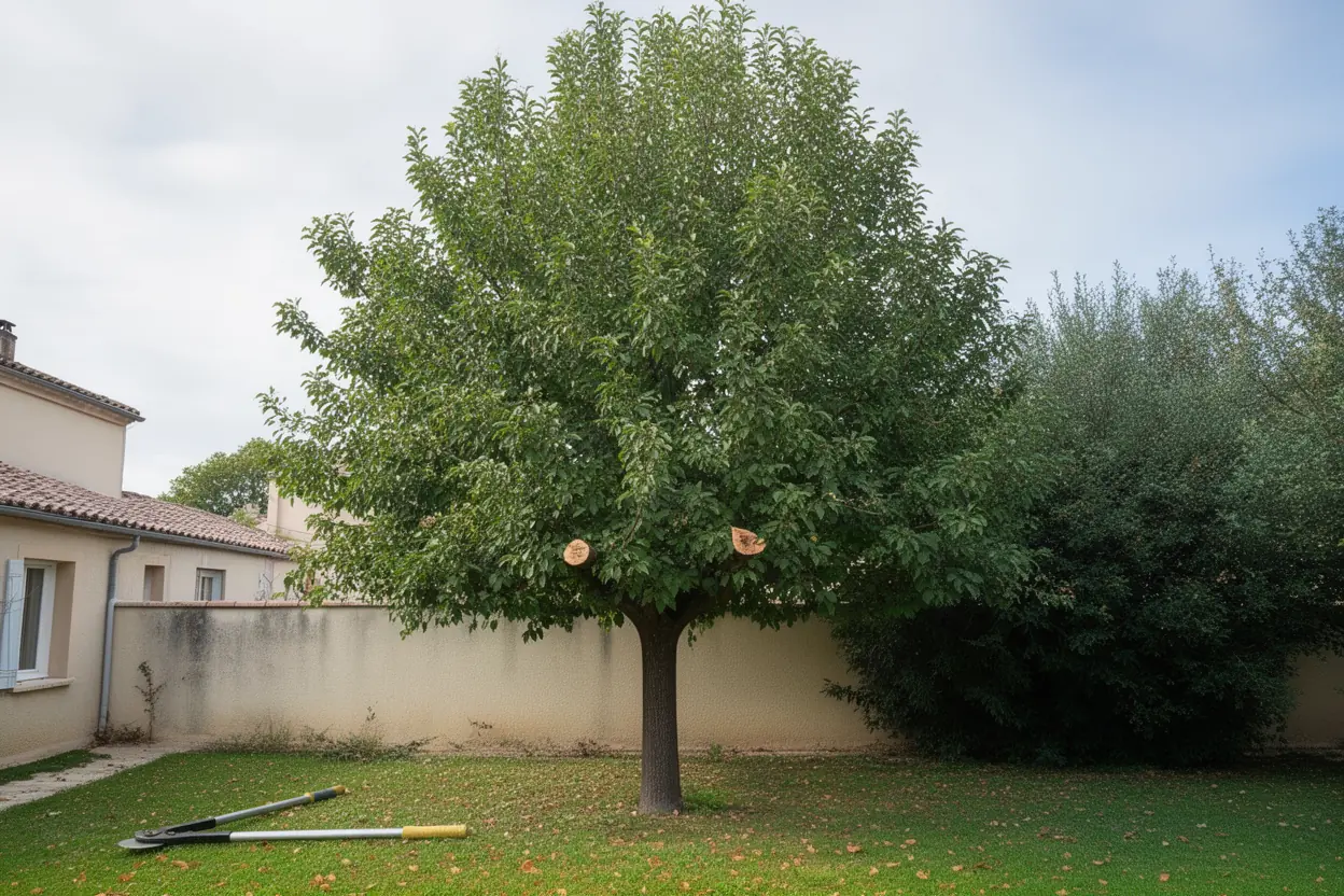 Arbre élagué après intervention à Villeneuve-lès-Avignon