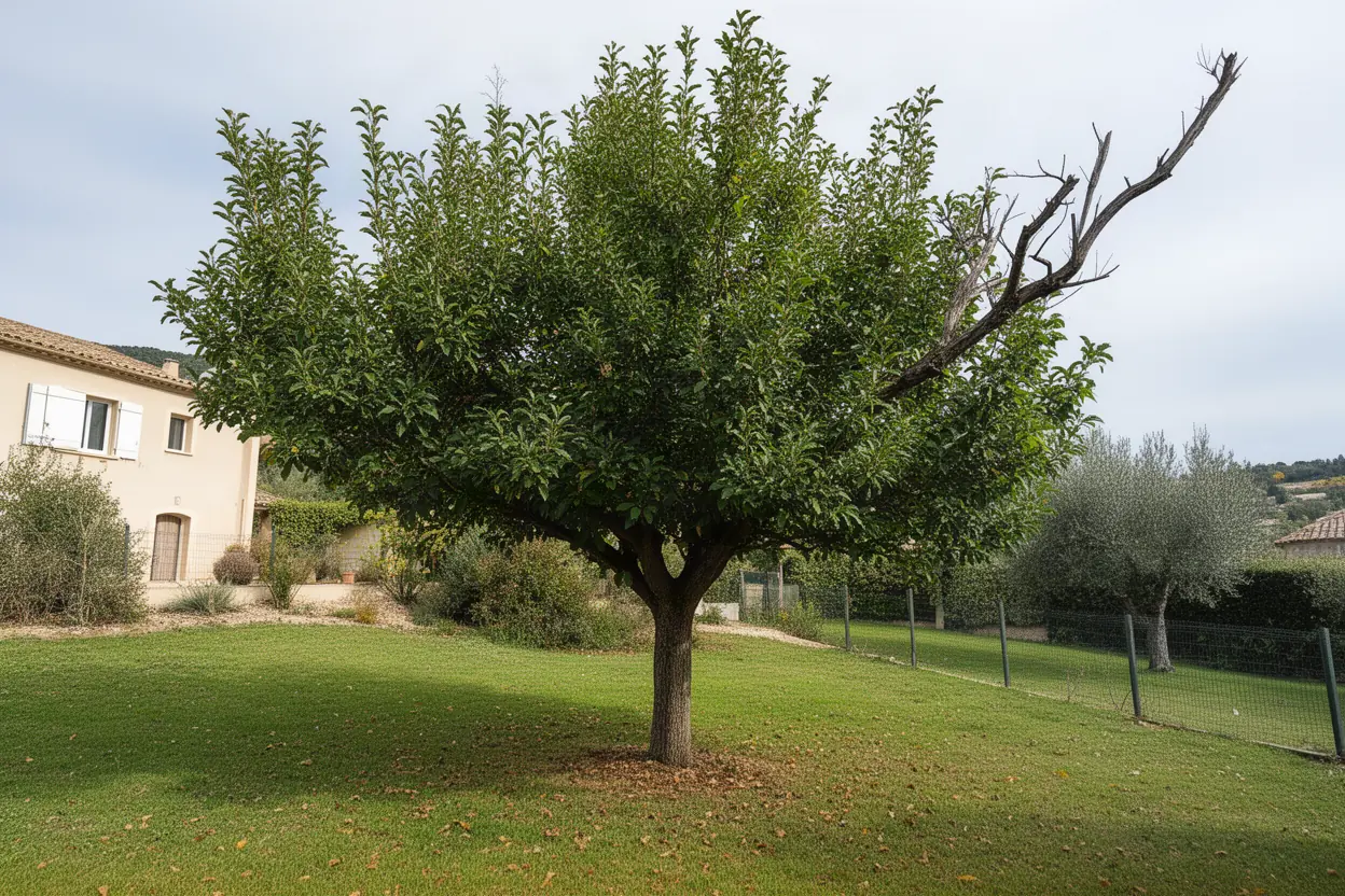 Taille d’un arbre dans un jardin contraint avant intervention