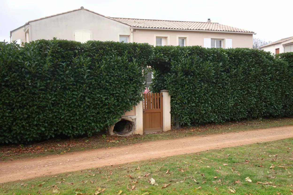 Haie nette après taille à Monteux